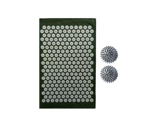 Коврик однослойный оливковый +2 мяча серых