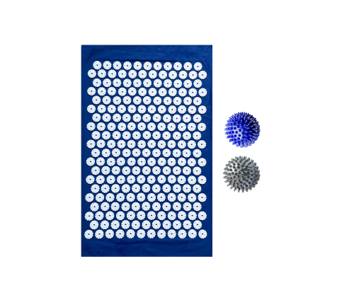 Коврик однослойный синий +2 мяча серый и синий