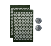 Комплект: 2 коврика однослойных оливковый+ 2 серых мяча массажных