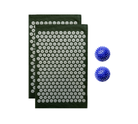 Комплект: 2 коврика однослойных оливковый+2 синих мяча массажных