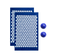 Комплект: 2 коврика однослойных синий+2 синих мяча массажных