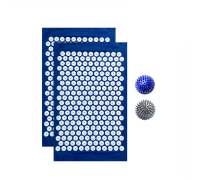 Комплект: 2 коврика однослойных синий+2 мяча синий и серый массажных