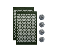 Комплект: 2 коврика однослойных оливковый + 4 серых мяча массажных