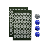 Комплект: 2 коврика однослойных оливковый+4 мяча (3 синих и 1 серый) массажных