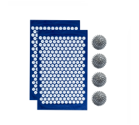 Комплект: 2 коврика однослойных синий+ 4 серых мяча массажных