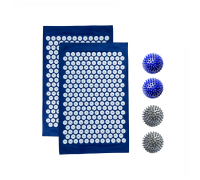 Комплект: 2 коврика однослойных синий+4 мяча (2 синих и 2 серых) массажных