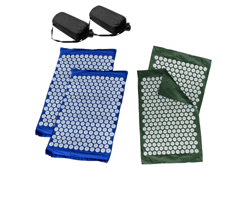 Комплект: 2 коврика синих +поролон+ 2 ЧЕХЛА+2 коврика однослойных оливковых