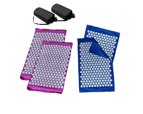 Комплект: 2 коврика фиолетовых +поролон+ 2 ЧЕХЛА+2 коврика однослойных синих