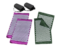 Комплект: 2 коврика фиолетовых +поролон+ 2 ЧЕХЛА+2 коврика однослойных оливковых