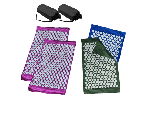 Комплект: 2 коврика фиолетовых +поролон+ 2 ЧЕХЛА+2 коврика однослойных синий+оливковый