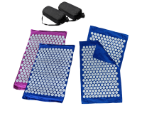 Комплект: 2 коврика (синий+фиолетовый)+ 2 ЧЕХЛА+2 коврика однослойных синих