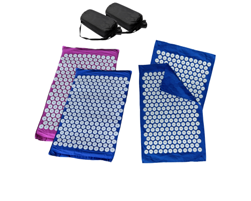 Комплект: 2 коврика (синий+фиолетовый)+ 2 ЧЕХЛА+2 коврика однослойных синих