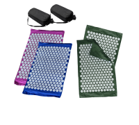 Комплект: 2 коврика (синий+фиолетовый)+ 2 ЧЕХЛА+2 коврика однослойных оливковых