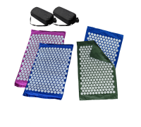 Комплект: 2 коврика (синий+фиолетовый)+ 2 ЧЕХЛА+2 коврика однослойных синий+оливковый