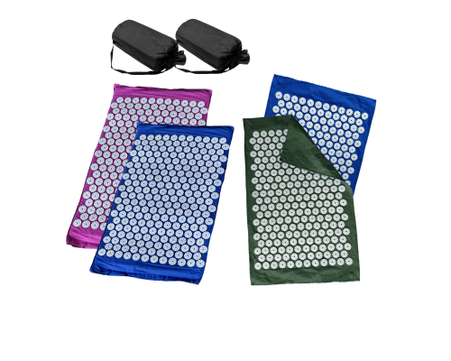 Комплект: 2 коврика (синий+фиолетовый)+ 2 ЧЕХЛА+2 коврика однослойных синий+оливковый