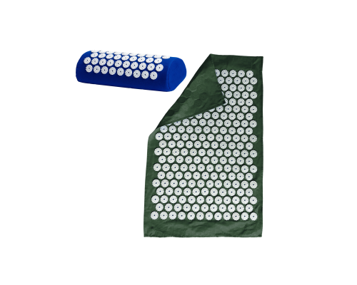 Подушка синяя +поролон+ коврик однослойный оливковый