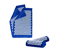 Комплект: 2 подушки синие с поролоном+2 коврика однослойных синих