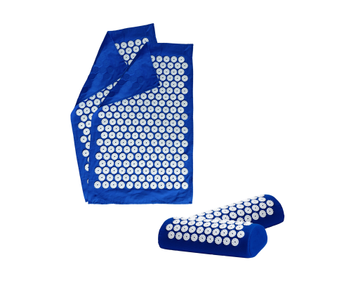 Комплект: 2 подушки синие с поролоном+2 коврика однослойных синих