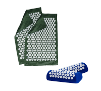 Комплект: 2 подушки синие с поролоном+2 коврика однослойных оливковых