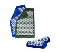 Комплект: 2 подушки синие с поролоном+2 коврика однослойных синий+оливковый