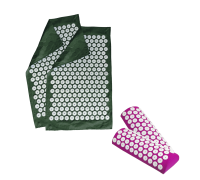 Комплект: 2 подушки фиолетовые с поролоном+2 коврика однослойных оливковых