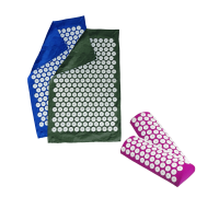 Комплект: 2 подушки фиолетовые с поролоном+2 коврика однослойных синий+оливковый