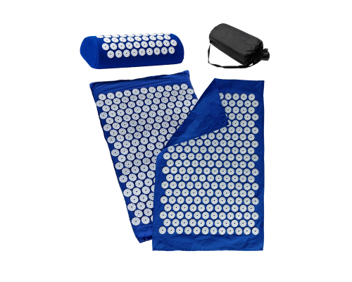 Аппликатор Кузнецова комплект СИНИЙ (подушка +коврик ) +ЧЕХОЛ+ коврик однослойный синий