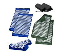 Комплект: 2 Аппликатора Кузнецова комплект СИНИЕ (2 подушки +2 коврика ) +2 ЧЕХЛА +2 коврика однослойных оливковых