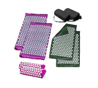 Комплект: 2 Аппликатора Кузнецова комплект ФИОЛЕТОВЫЕ (2 подушки +2 коврика ) +2 ЧЕХЛА +2 коврика однослойных оливковых