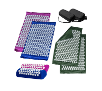 Комплект: 2 Аппликатора Кузнецова комплект СИНИЙ+ФИОЛЕТОВЫЙ (2 подушки +2 коврика ) +2 ЧЕХЛА +2 коврика однослойных оливковых