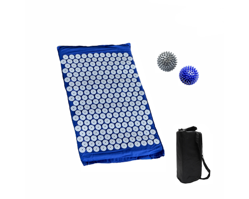 Коврик синий + поролон+ ЧЕХОЛ+ 2 мяча синий и серый