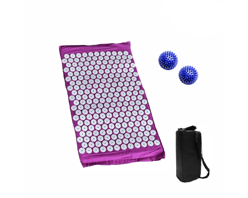 Коврик фиолетовый+поролон+ЧЕХОЛ+ 2 мяча синих