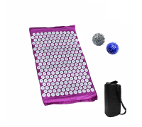 Коврик фиолетовый+поролон+ЧЕХОЛ+ 2 мяча синий и серый