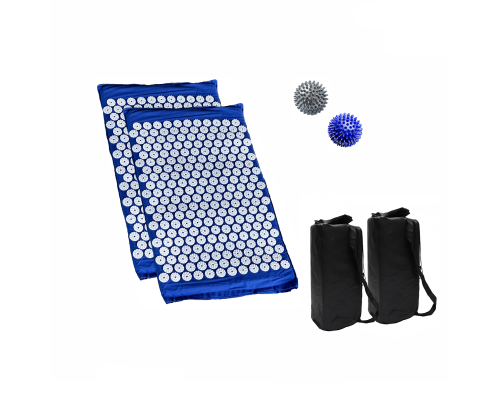 Комплект: 2 коврика синих +поролон+ 2 ЧЕХЛА+2 мяча синий и серый