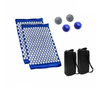 Комплект: 2 коврика синих +поролон+ 2 ЧЕХЛА+4 мяча (2 синих и 2 серых)