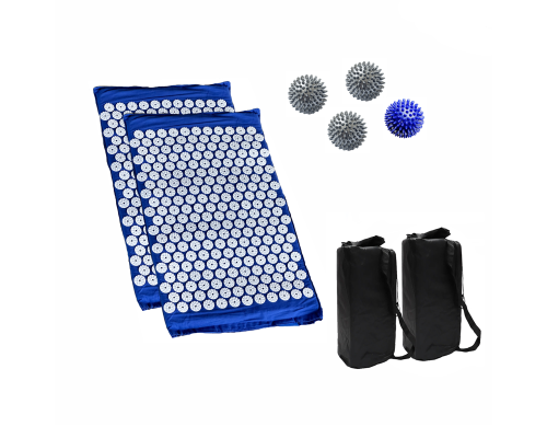 Комплект: 2 коврика синих +поролон+ 2 ЧЕХЛА+4 мяча (1 синий и 3 серых)