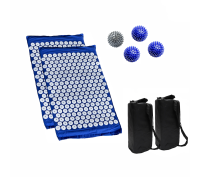 Комплект: 2 коврика синих +поролон+ 2 ЧЕХЛА+4 мяча (3 синих и 1 серый)
