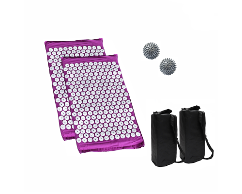 Комплект: 2 коврика фиолетовых +поролон+ 2 ЧЕХЛА+ 2 мяча серых