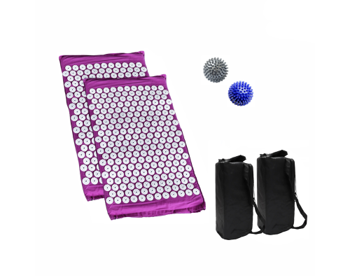 Комплект: 2 коврика фиолетовых +поролон+ 2 ЧЕХЛА+2 мяча синий и серый