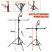Напольная стойка штатив JBH-G118 с кольцевой led лампой 45 см, крючком для противовеса и 3 держателями телефона для горизонтальной съемки
