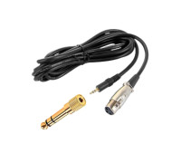 Кабель XLR для микрофона 1.0 м с переходником Jack 3.5 мм на Jack 6.3 мм