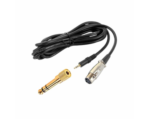 Кабель XLR для микрофона 2.0 м с переходником Jack 3.5 мм на Jack 6.3 мм