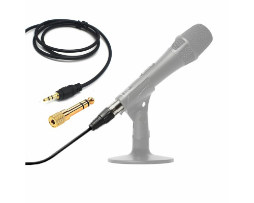Кабель XLR для микрофона 10 м с переходником Jack 3.5 мм на Jack 6.3 мм