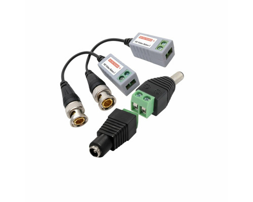 Комплект VTT HD UTP BALUN приемо-передатчики по витой паре AHD/CVI/TVI с переходниками DC (папа) и DC (мама) с клеммными колодками
