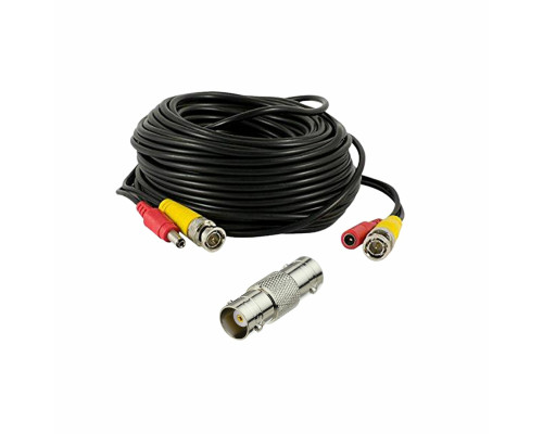 Кабель комбинированный BNC/DC-BNC/DC  для видеонаблюдения длина 40 метров  с переходником гнездо BNC (мама) - гнездо BNC (мама)  для удлинения кабеля