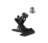 Держатель-прищепка PR-S3/8M с шарниром и переходником с внешней резьбой 3/8