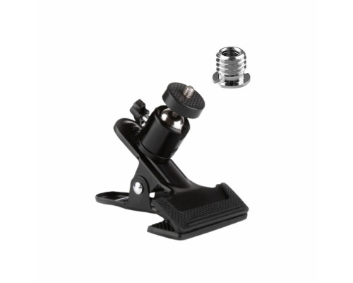 Держатель-прищепка PR-S3/8M с шарниром и переходником с внешней резьбой 3/8