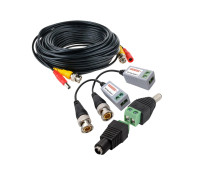 Кабель комбинированный для видеонаблюдения BNC/DC-BNC/DC, 5 метров, с VTT HD UTP BALUN приемо-передатчиками по витой паре AHD/CVI/TVI с переходниками DC (папа) и DC (мама) с клеммными колодками