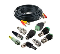 Комплект для видеонаблюдения: кабель BNC/DC - BNC/DC, 10 м, с переходниками BNC, RCA, DC с клеммной колодкой