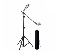 Напольная стойка для кольцевой лампы LS-G17-C на усиленном штативе (LS8806) для съемки сверху с держателем для телефона и сумкой чехлом для переноски